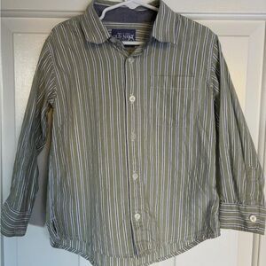 Old Navy Olive Striped Button Down Shirt